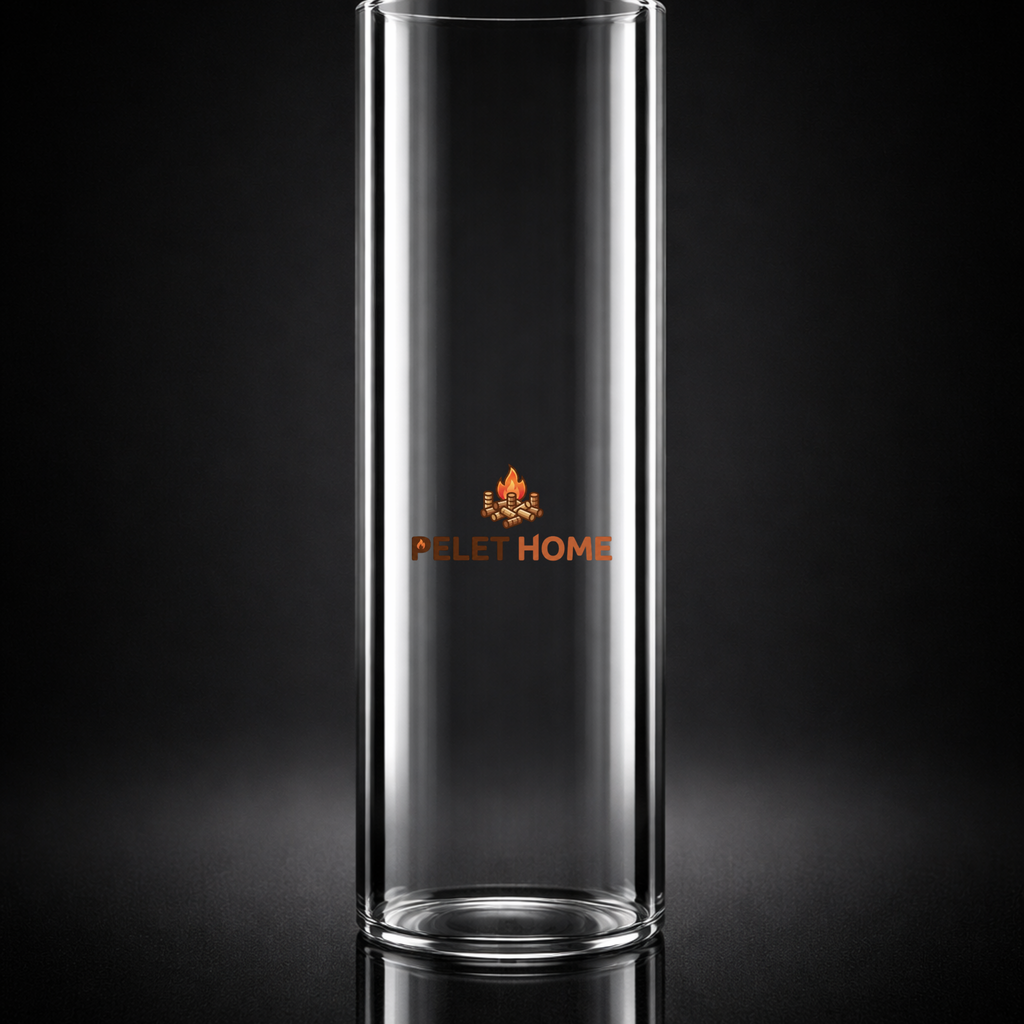 Yüksek Isıya Dayanıklı Borosilikat Cam Boru - 38 cm x 9 cm (Pelet Sobası ve Isıtıcı Uyumlu)