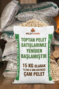 Pelet Home® %100 Doğal Saf Çam Peleti - 15 KG (6mm) - Toptan Satış